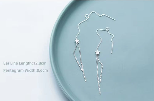 Pendientes largos de moda con borla de estrellas de Modian