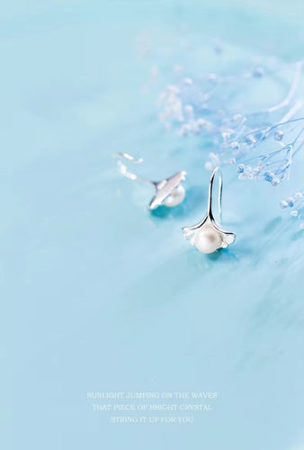 nueva venta Real 925 Plata de Ley Shell perla gota pendientes clásico elegante encanto colgante oreja para mujeres