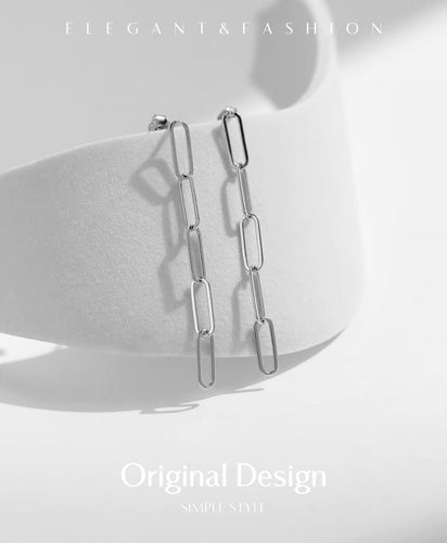 pendientes rectangulares de Plata de Ley 925 para mujer