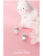 Load image into Gallery viewer, pendientes de plata de primera ley con forma de búho para mujer