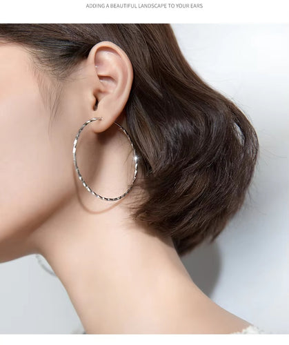 pendientes de aro grandes brillantes para mujer