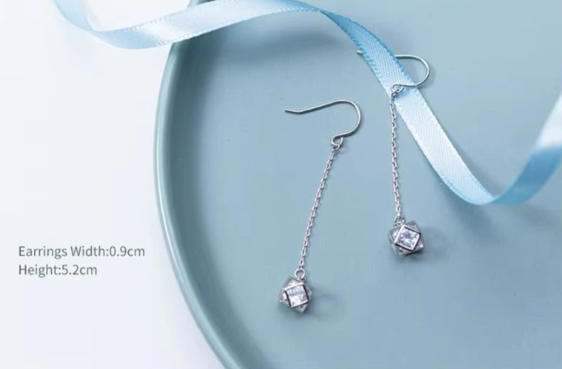 pendientes de gota de circonia cúbica para mujer, aretes de plata de ley 100% auténtica