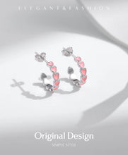 Load image into Gallery viewer, pendientes de plata de ley 925 con forma de C para mujer y niña