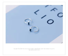 Load image into Gallery viewer, pendientes de aro de plata de obsidiana para mujer