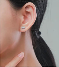 Load image into Gallery viewer, pendientes de plata de ley 100% 925 para mujer, aretes geométricos exquisitos de Navidad