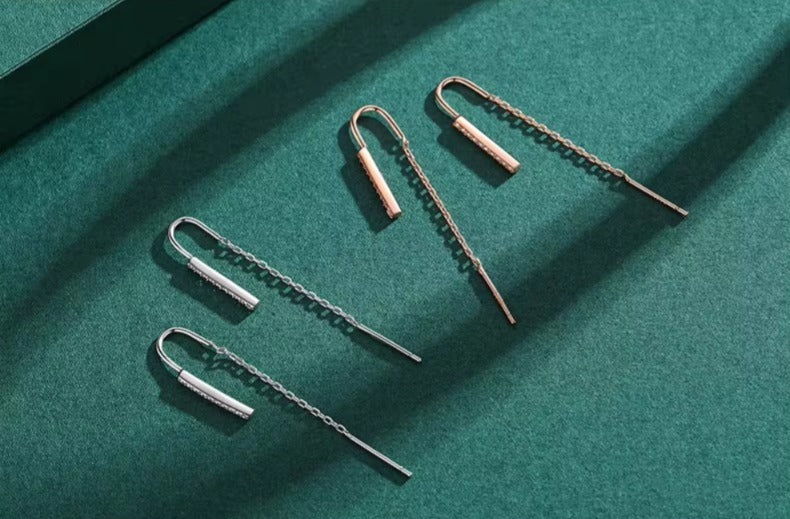 pendientes colgantes minimalistas para mujer