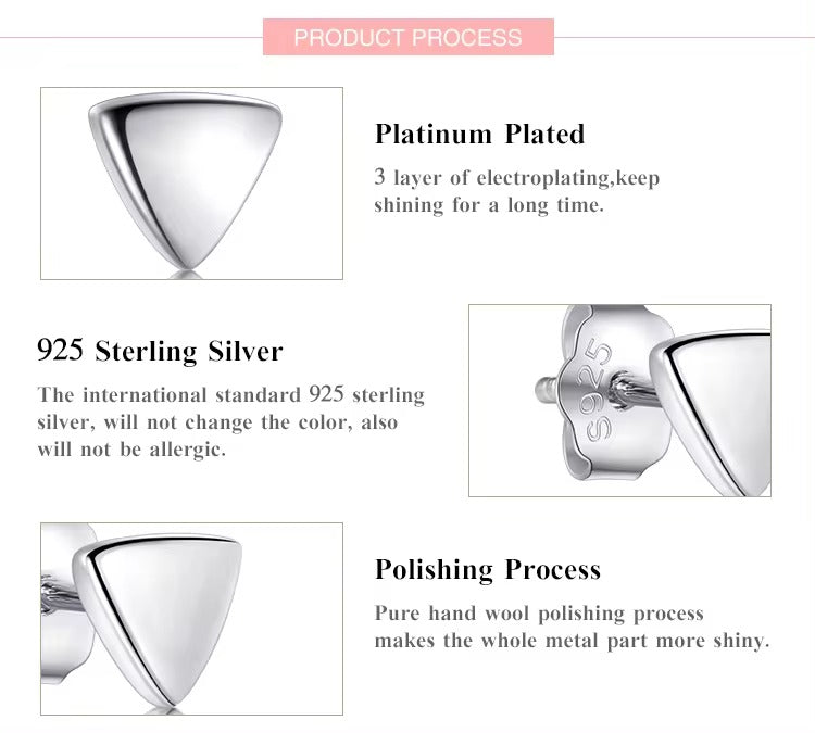 pendientes triangulares de plata de ley 2021 auténtica para mujer