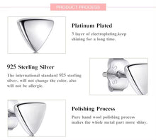 Cargar imagen en el visor de la galería, pendientes triangulares de plata de ley 2021 auténtica para mujer