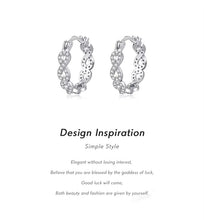 Load image into Gallery viewer, pendientes de aro de Plata de Ley 925 para mujer