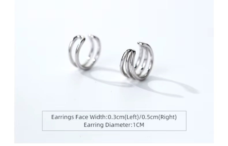 pendientes de plata de ley 925 asimétricos para mujer, joyería fina, con Clips, a la moda