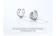 Load image into Gallery viewer, pendientes de plata de ley 925 asimétricos para mujer, joyería fina, con Clips, a la moda