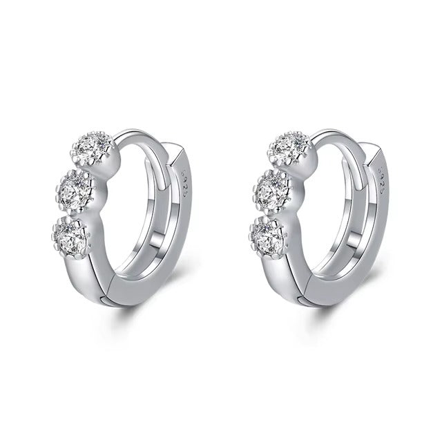 pendientes de plata de primera ley y Circonia cúbica para mujer