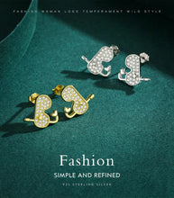 Load image into Gallery viewer, pendientes de plata de ley 925 con forma de gafas de natación para mujer