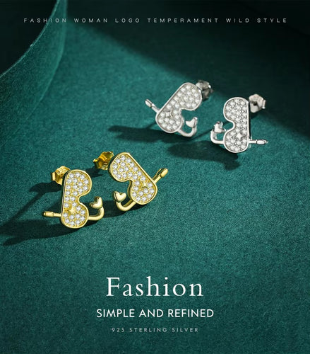 pendientes de plata de ley 925 con forma de gafas de natación para mujer