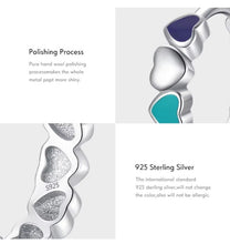 Load image into Gallery viewer, pendientes de aro de Plata de Ley 925 con corazones de amor