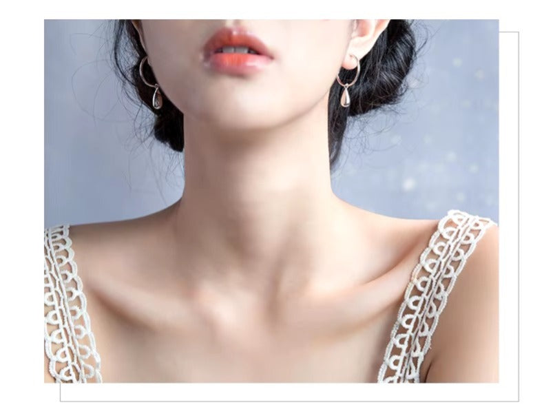 pendientes simples de gota de agua para mujer