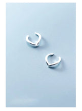 Load image into Gallery viewer, pendientes de plata de ley 925 con forma de V para mujer, aretes con Clips brillantes