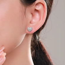Load image into Gallery viewer, pendientes de plata de ley 925 con forma de corazón para mujer