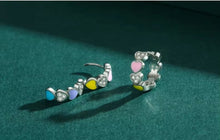 Load image into Gallery viewer, pendientes de aro de plata de ley 100% 925 para mujer