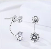 Load image into Gallery viewer, pendientes 2019 Plata de Ley 925 Clear Cubic Zirconia oreja chaqueta para mujer