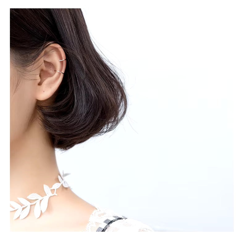 pendientes de Clip de Plata de Ley 925 para mujer, aretes de cuentas simples y lindas