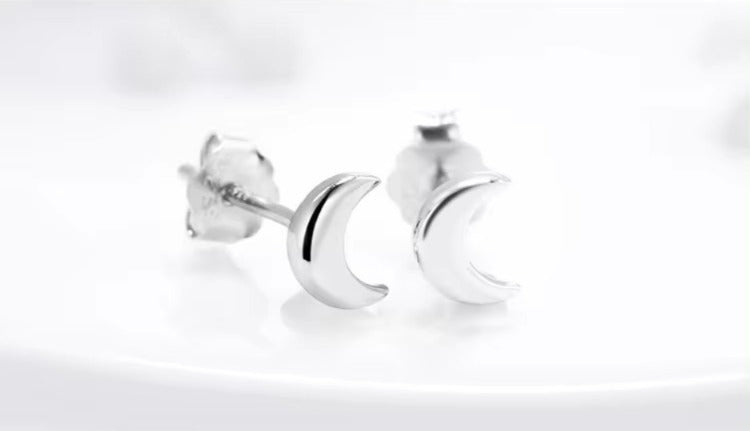 pendientes de plata de ley 2021 con forma de Luna para mujer