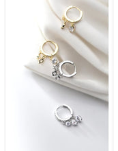 Load image into Gallery viewer, pendientes de aro de Plata de Ley 925 para mujer, joyería fina con borla