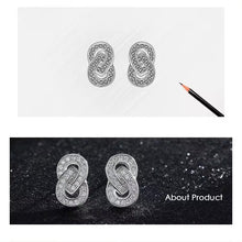 Load image into Gallery viewer, pendientes de plata de ley 925 con doble círculo para mujer