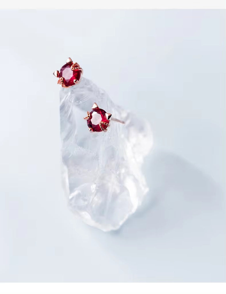 pendientes de plata de ley 100% 925 para mujer, aretes de gato de alta calidad