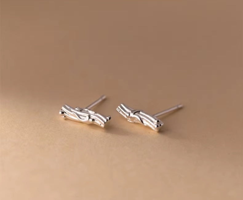 pendientes de tuerca de notación musical Vintage para mujer, de plata de ley 925