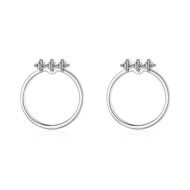 pendientes de plata de primera ley y Circonia cúbica para mujer