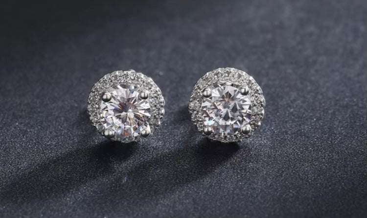 pendientes de plata de primera ley y Circonia cúbica para mujer