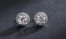 Load image into Gallery viewer, pendientes de plata de primera ley y Circonia cúbica para mujer