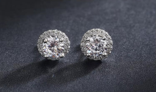 pendientes de plata de primera ley y Circonia cúbica para mujer