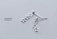 Load image into Gallery viewer, pendientes de tuerca con estrellas caladas para mujer