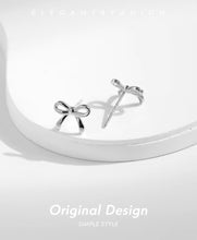 Load image into Gallery viewer, pendientes de plata de ley 925 con forma de lazo para mujer