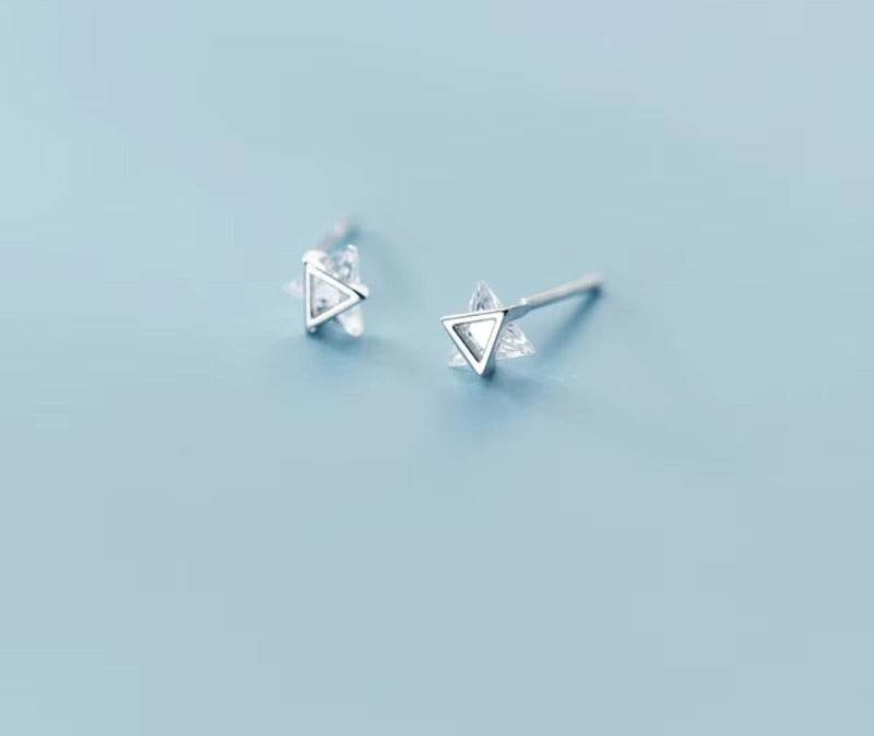 pendientes geométricos de Plata de Ley 925 para mujer