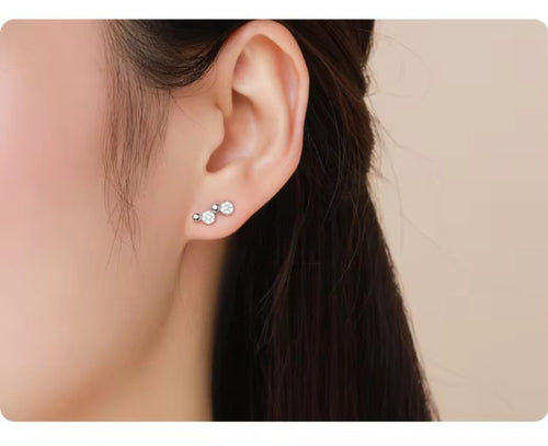 pendientes redondos minimalistas de Plata de Ley 925 auténtica para mujer y niña