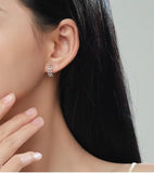 pendientes de Aro para mujer, Plata de Ley 100% 925