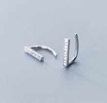 Load image into Gallery viewer, pendientes de plata de ley 925 con forma de U para mujer