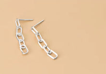 Load image into Gallery viewer, pendientes colgantes geométricos de Plata de Ley 925 para mujer