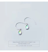 Load image into Gallery viewer, pendientes clásicos de Plata de Ley 925 para mujer, aretes colgantes de cristal de ópalo Vintage