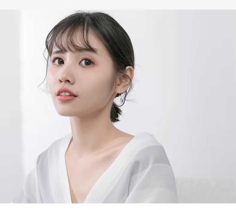 Pendientes colgantes de cristal azul para mujer