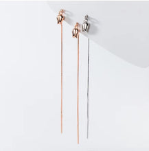 Load image into Gallery viewer, pendientes de gota de borla de cadena larga Rosa minimalista para mujer