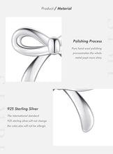 Load image into Gallery viewer, pendientes de plata de ley 925 con forma de lazo para mujer