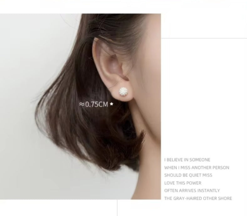 pendientes de tuerca redondos geométricos de perlas para mujer