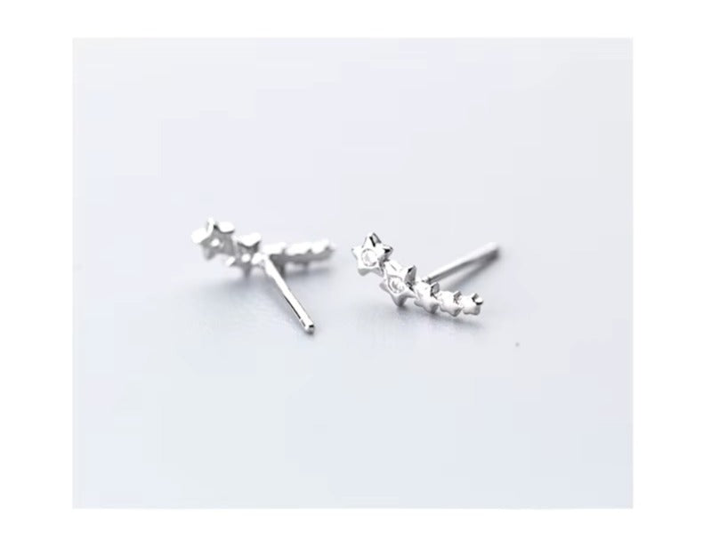 pendientes de plata de ley 925 con estrellas y Circonia cúbica para mujer, joyería llamativa