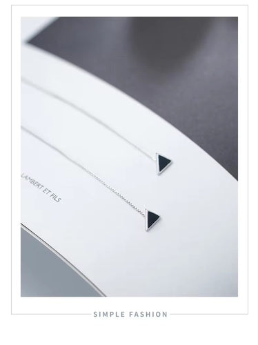 pendientes colgantes de triángulo esmaltado para mujer