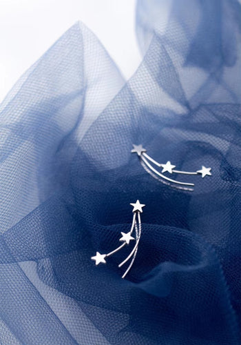 Venta caliente Real 925 Plata de Ley estrellas línea moda pendientes encanto Simple para mujeres