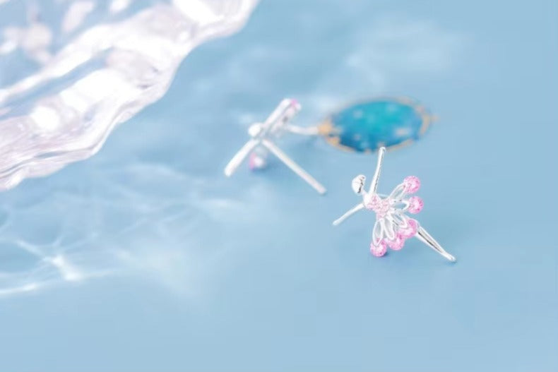 pendientes de plata de ley 925 para mujer, aretes de cristal rosa, joyería fina